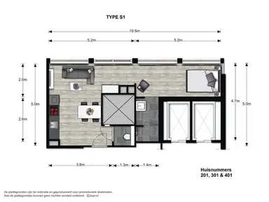 36m2 apartment to rent for 695€/month in Markt 301, Hengelo